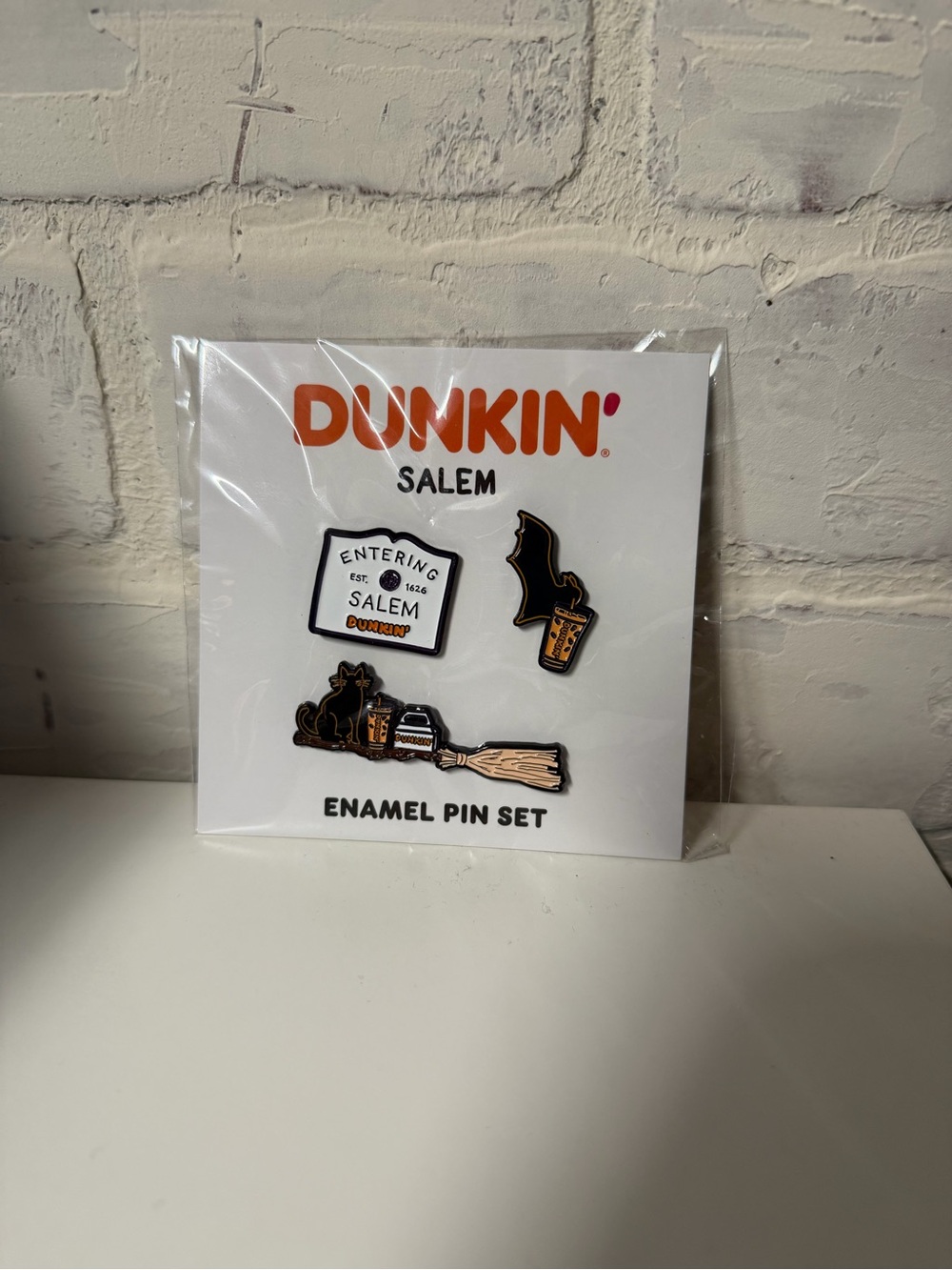 Dunkin 2026 Salem Enamel Pin Set - Black & Orange